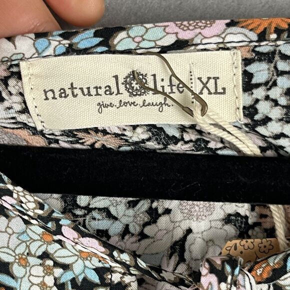 Natural Life Floral Dress Womens XL Pleated Boho Peasant Cottagecore Fairy NWT - Picture 5 of 14